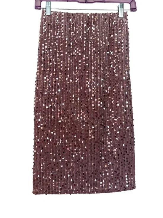 FORE sequined velvet pencil skirt - Picture 1 of 6